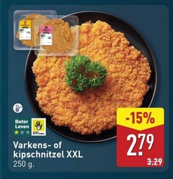 Varkens- of kipschnitzel XXL