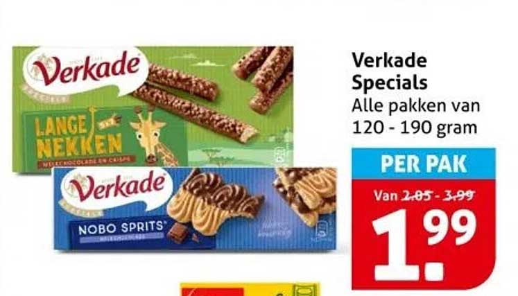 Verkade Specials: Alle pakken van 120 - 190 gram