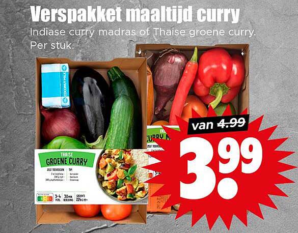 Verspakket maaltijd curry