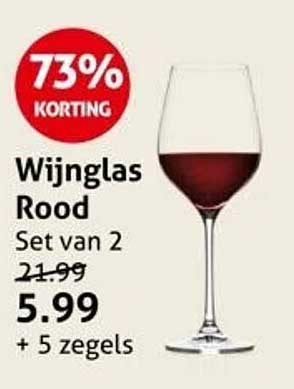Wijnglas Rood Set van 2