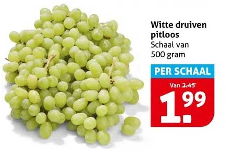 Witte druiven pitloos Schaal van 500 gram