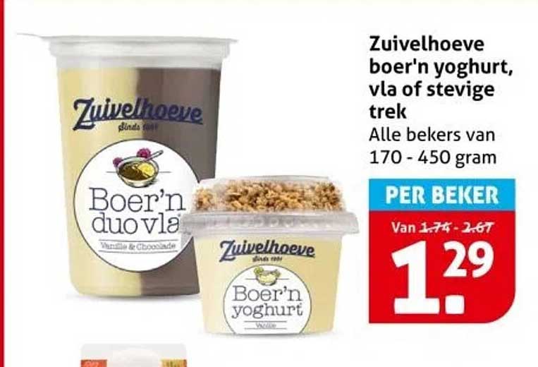 Zuivelhoeve boer'n yoghurt, vla of stevige trek