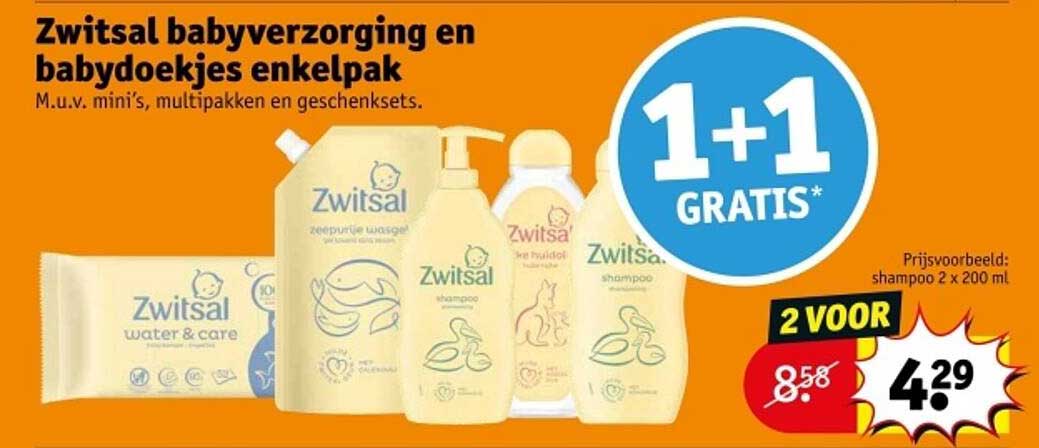 Zwitsal babyverzorging en babydoekjes enkelpak