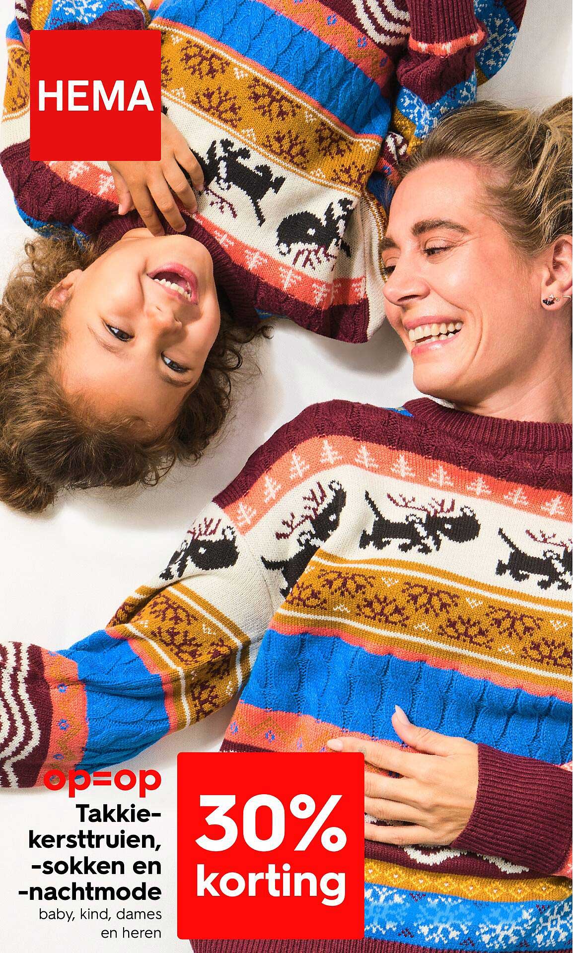 Takkie-Kersttruien, -Sokken En -Nachtmode Aanbieding bij HEMA