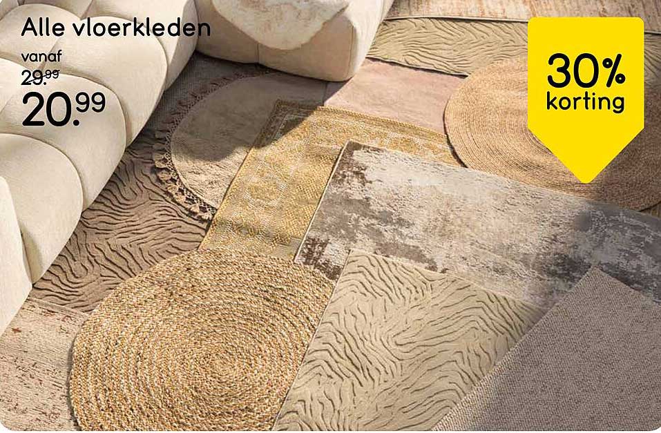Alle vloerkleden 30% korting