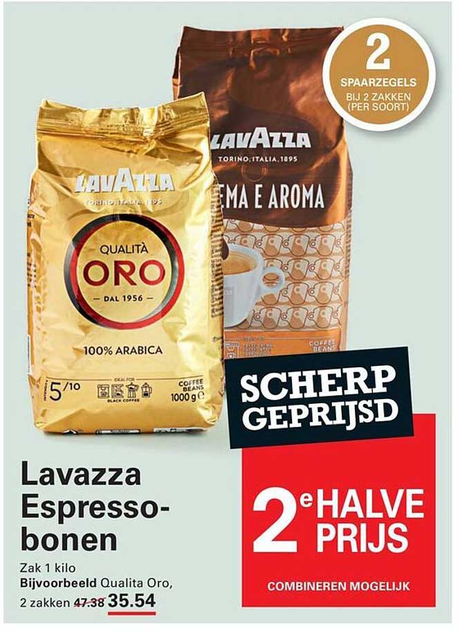 Lavazza Espresso-bonen 2e halve prijs