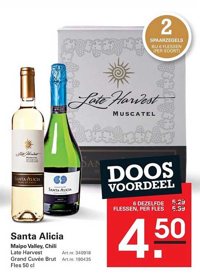 Santa Alicia Maipo Valley, Chili Late Harvest Grand Cuvée Brut Fles 50 cl