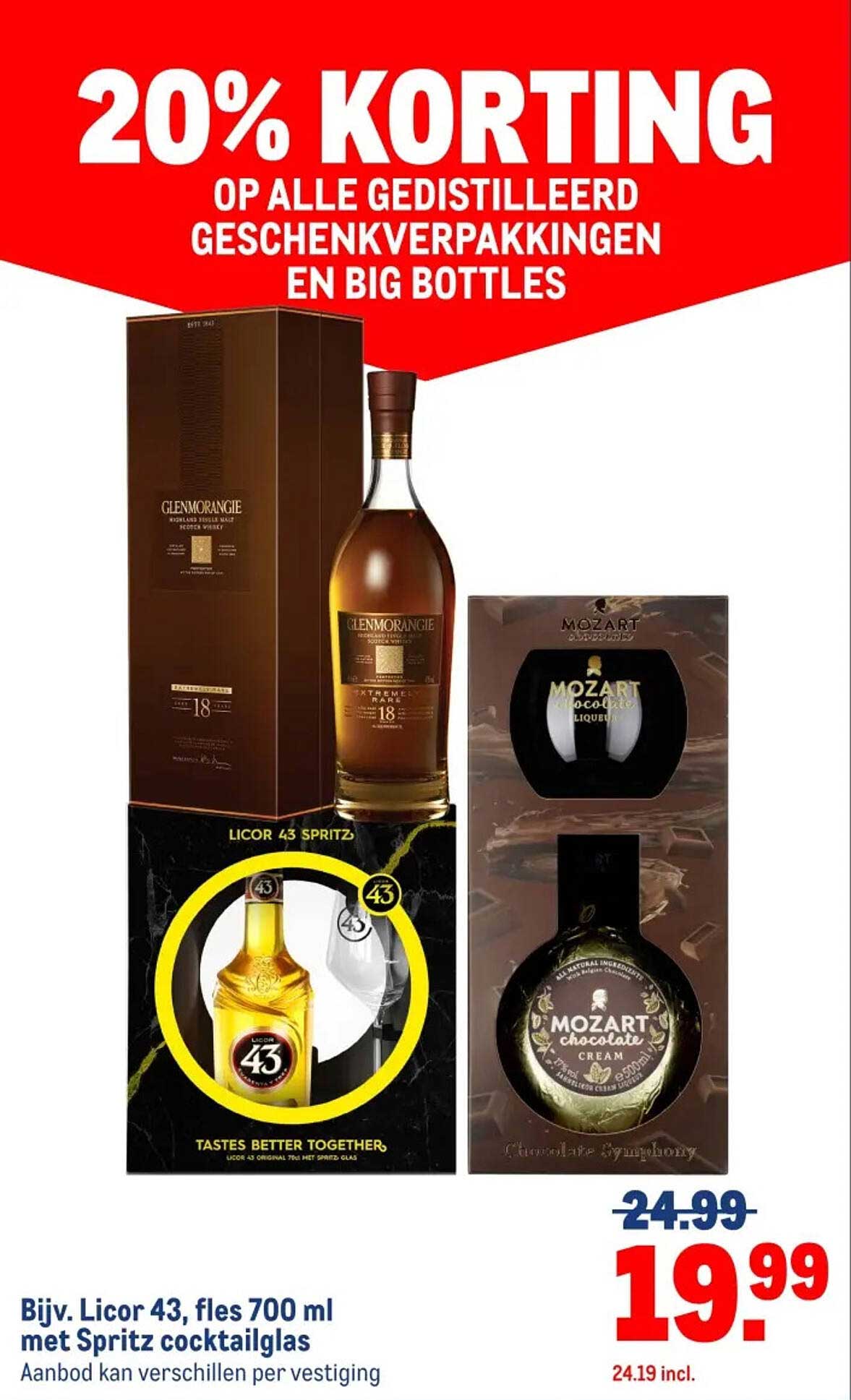 20% KORTING OP ALLE GEDISTILLEERD GESCHENKVERPAKKINGEN EN BIG BOTTLES