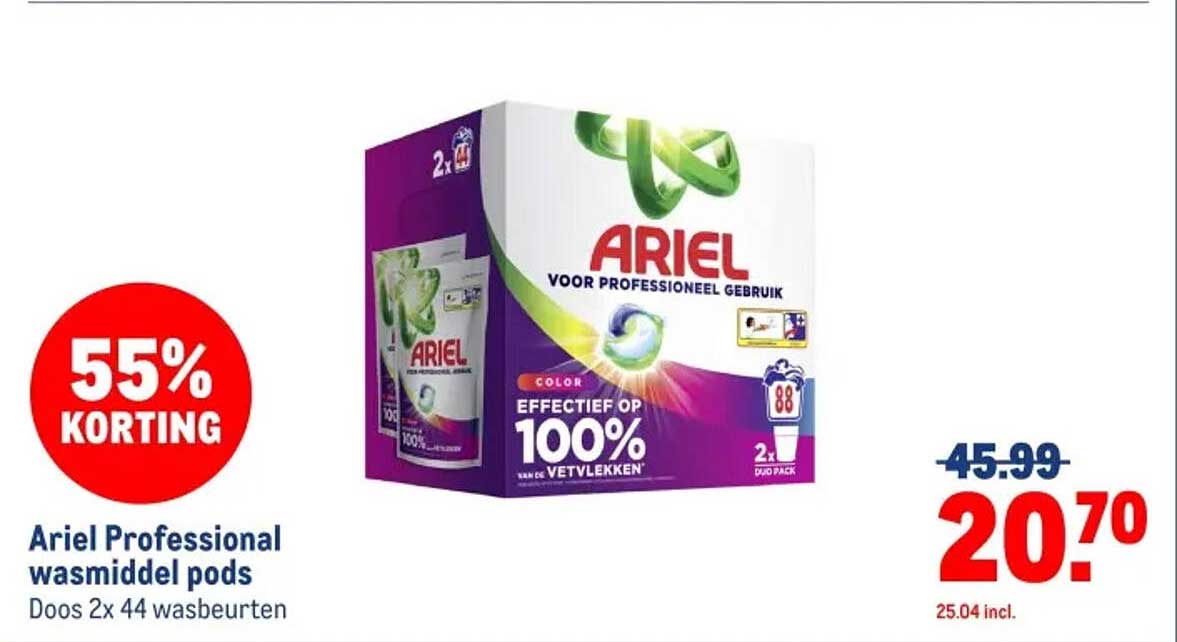Ariel Professional wasmiddel pods Doos 2x 44 wasbeurten