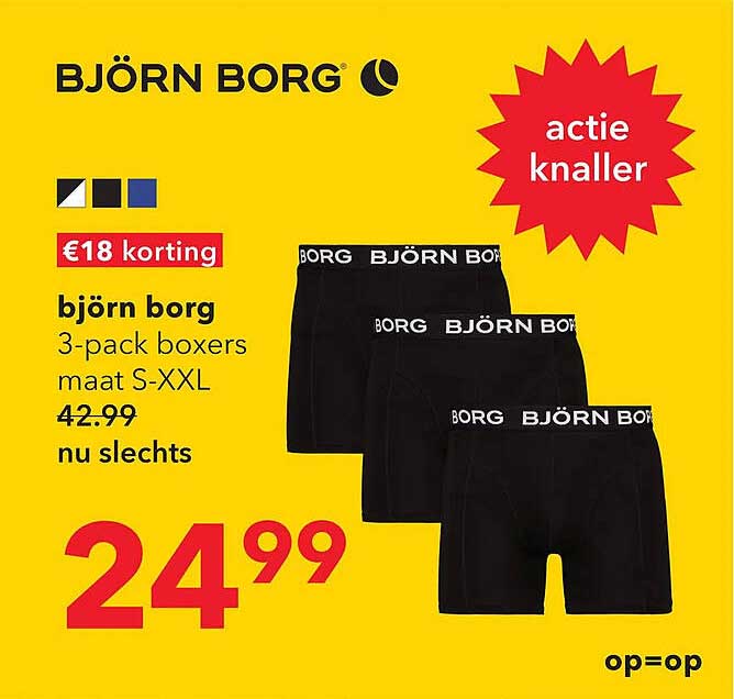 björn borg 3-pack boxers maat S-XXL