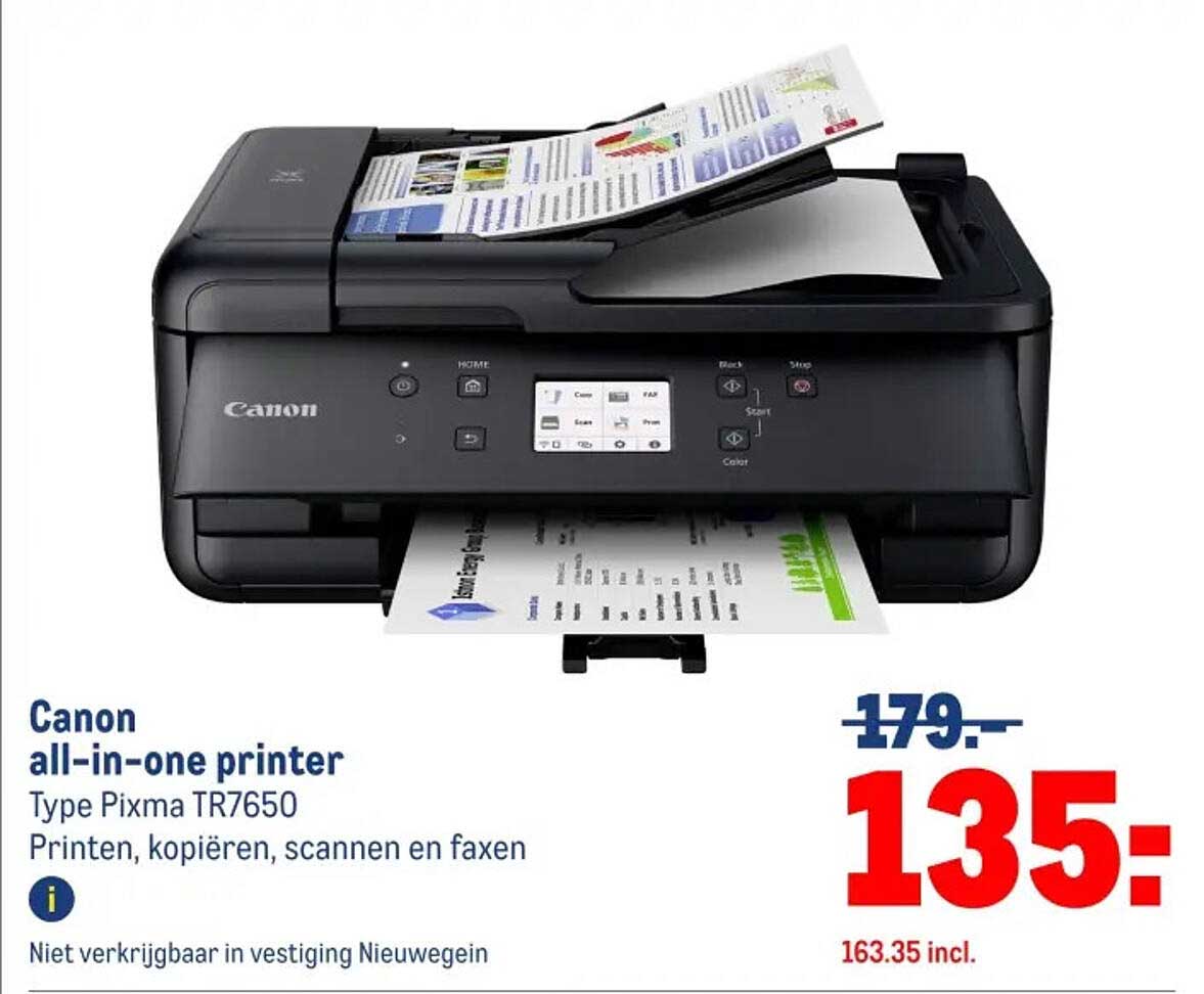 Canon all-in-one printer Type Pixma TR7650