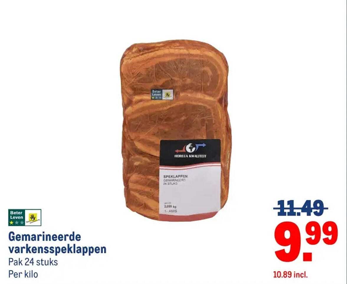 Gemarineerde varkensspekplakken