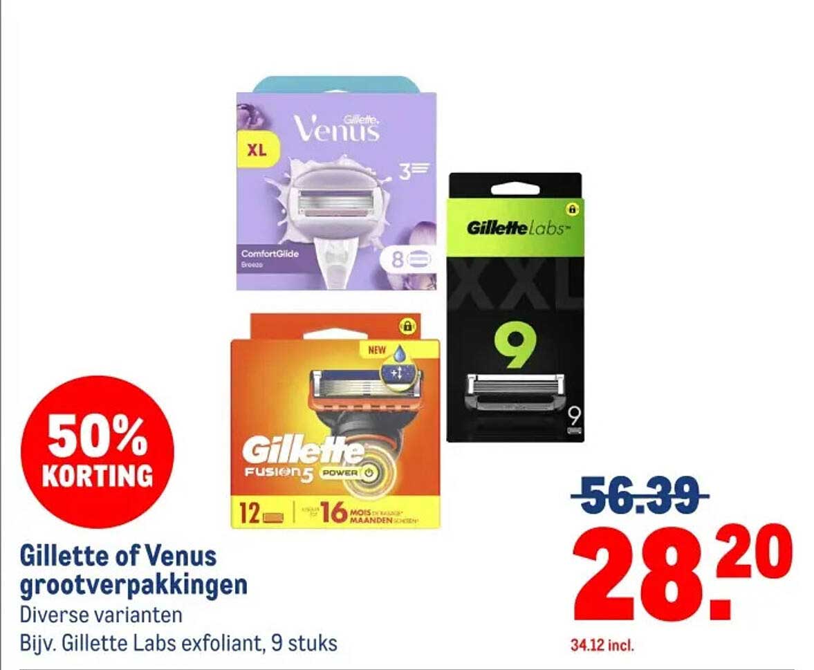 Gillette of Venus grootverpakkingen