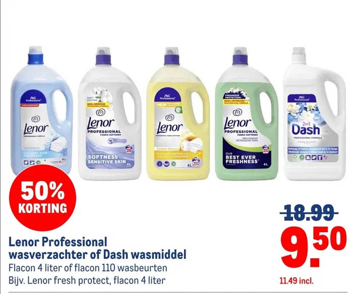 Lenor Professional wasverzachter of Dash wasmiddel
