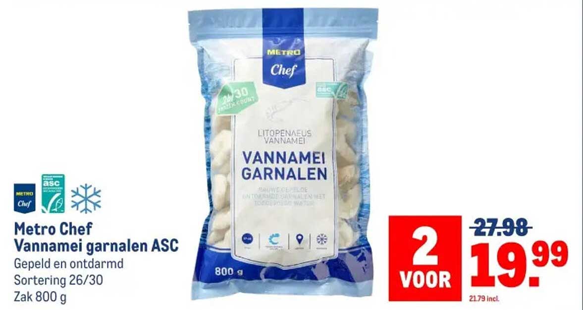Metro Chef Vannamei garnalen ASC