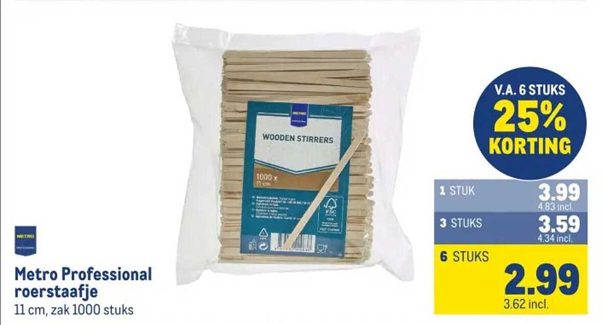 Metro Professional roerstaafje 11 cm, zak 1000 stuks