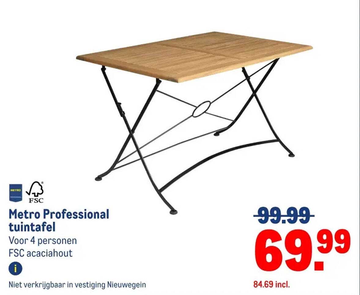 Metro Professional tuintafel voor 4 personen
