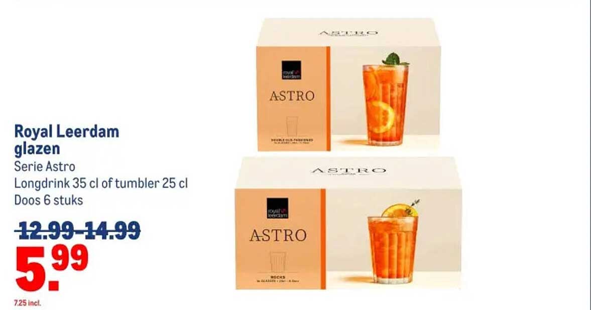 Royal Leerdam glazen Serie Astro