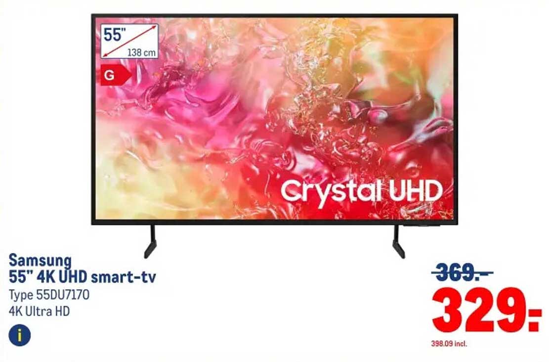 Samsung 55" 4K UHD smart-tv Type 55DU7170