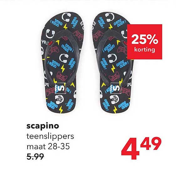 scapino teenslippers maat 28-35