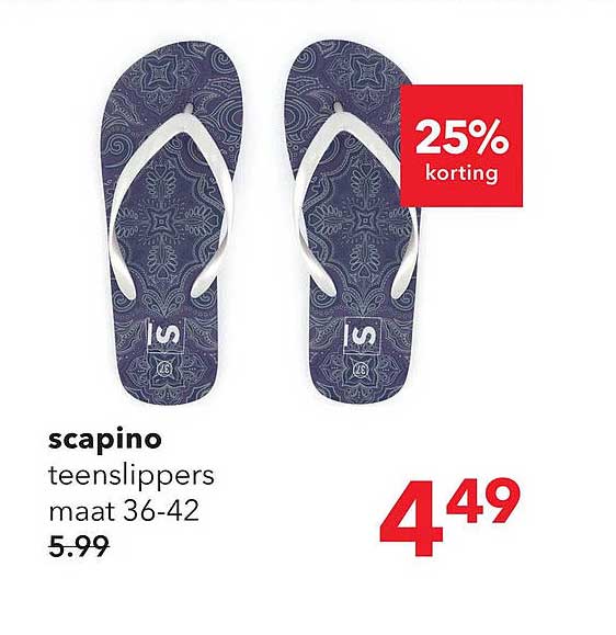 scapino teenslippers maat 36-42