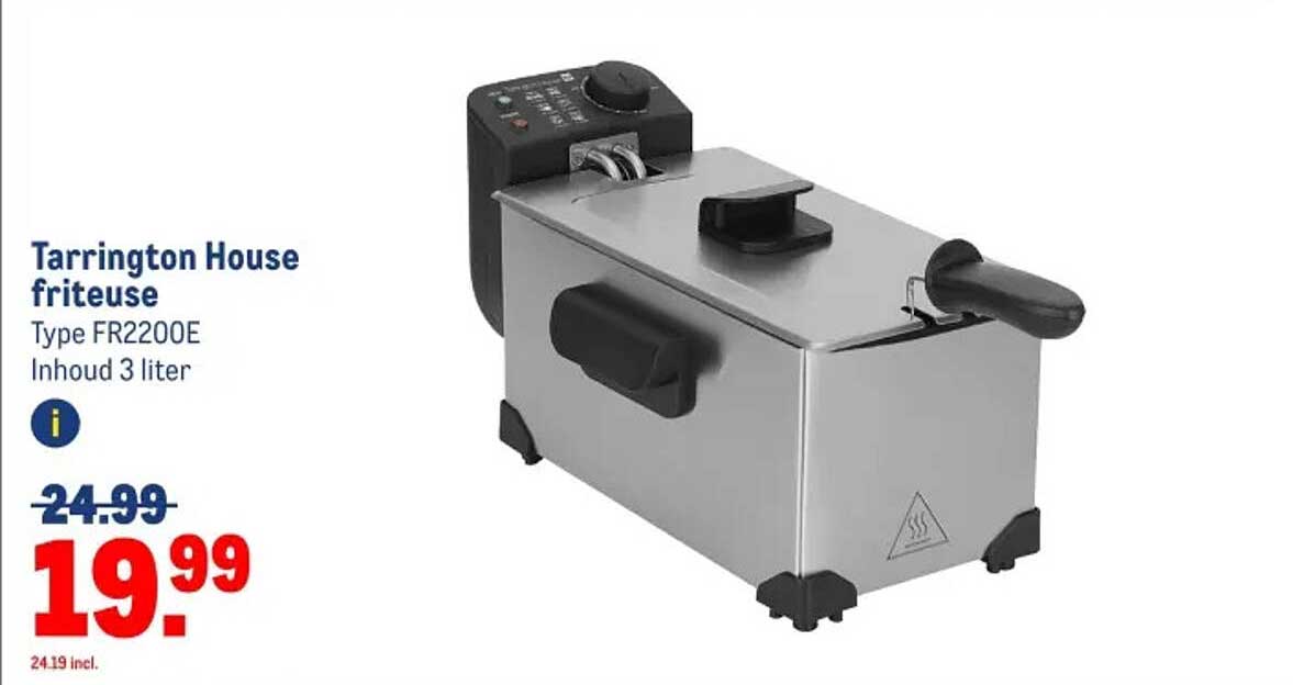 Tarrington House friteuse Type FR2200E Inhoud 3 liter