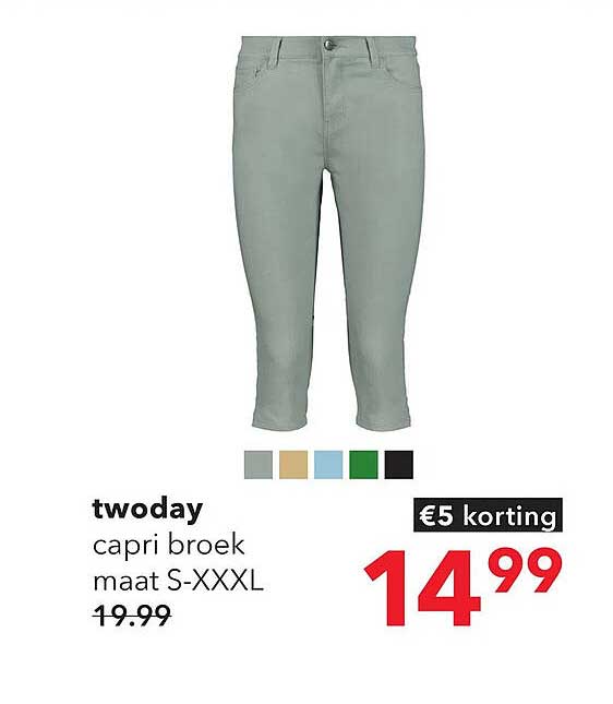 twoday capri broek maat S-XXXL