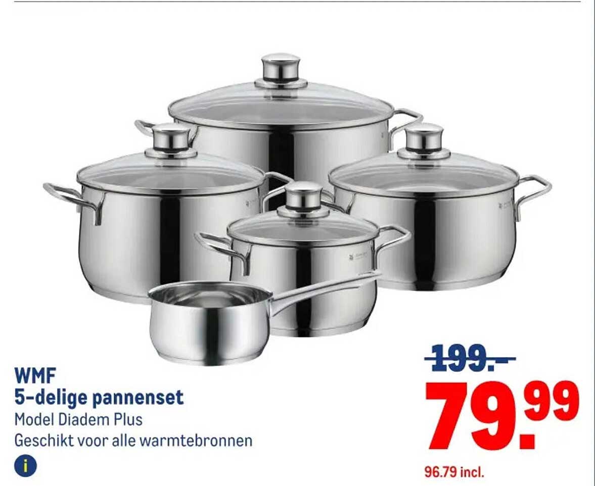 WMF 5-delige pannenset Model Diadem Plus