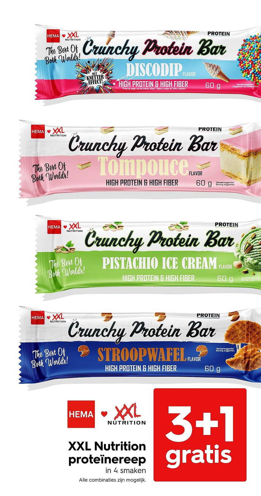 XXL Nutrition proteïnereep in 4 smaken