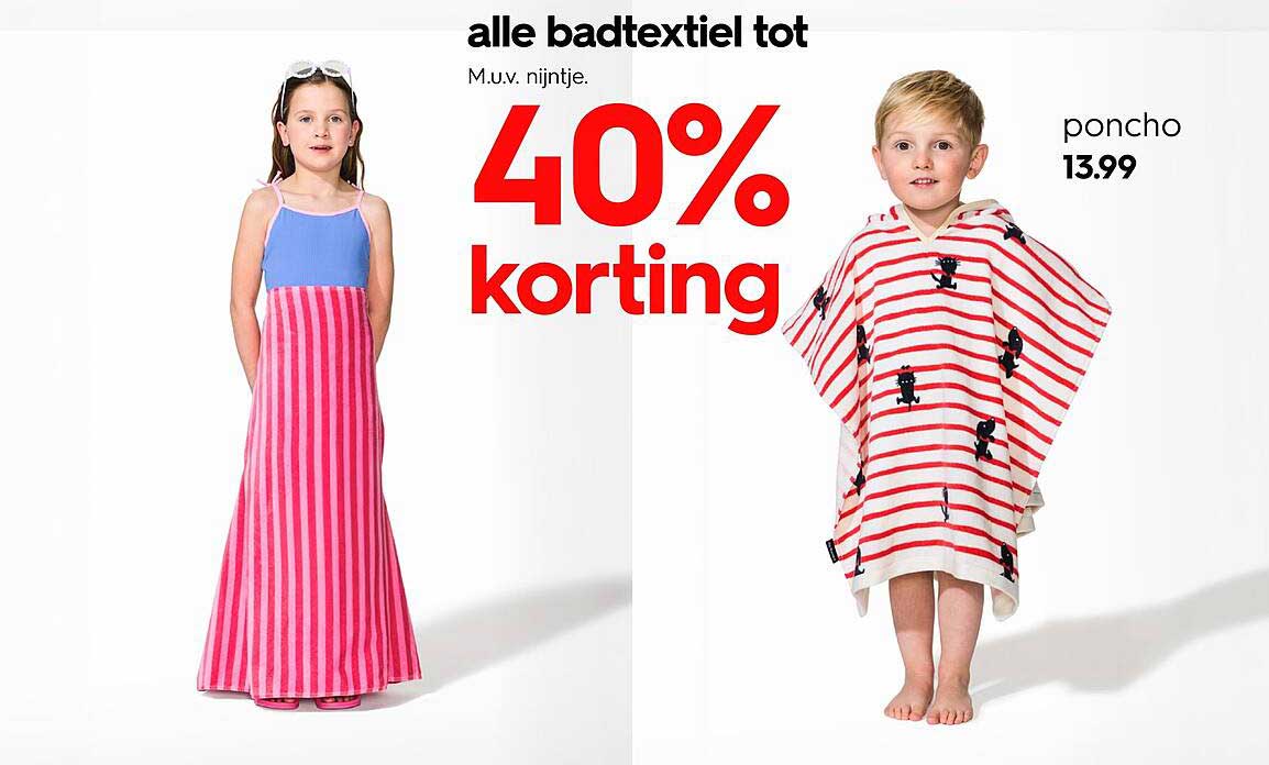 alle badtextiel tot 40% korting