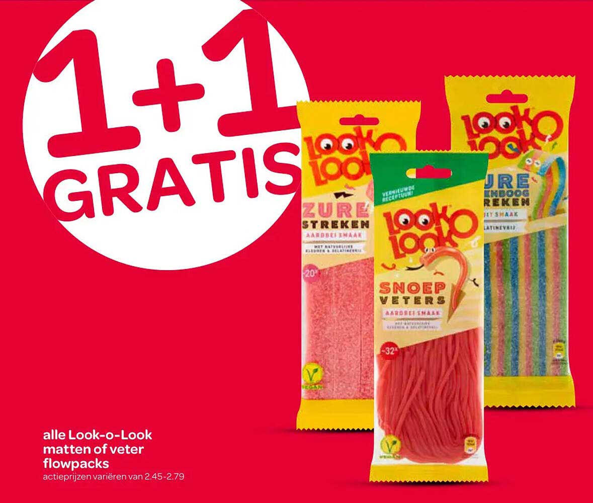 alle Look-o-Look matten of veter flowpacks 1+1 gratis