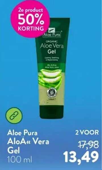 Aloe Pura Aloe Vera Gel 100 ml 2e product 50% korting