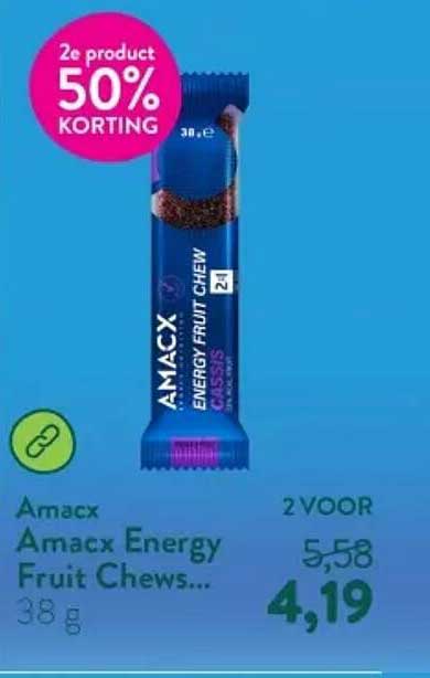 Amax Energy Fruit Chews... 2e product 50% KORTING