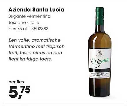 Azienda Santa Lucia Brigante vermentino Toscane - Italië Fles 75 cl | 8502383