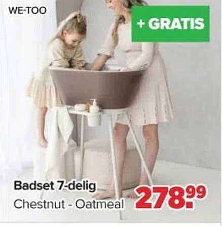 Badset 7-delig Chestnut - Oatmeal + GRATIS