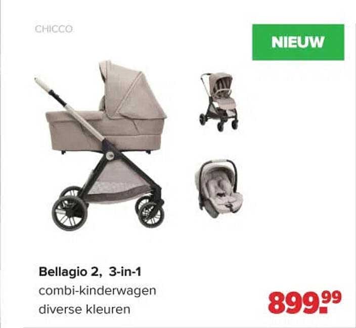 Bellagio 2, 3-in-1 combi-kinderwagen diverse kleuren