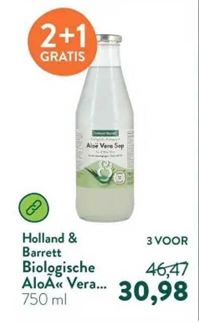 Biologische Aloë Vera... 750 ml 2+1 GRATIS