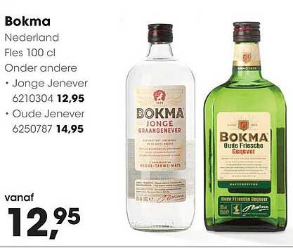 Bokma Nederland Fles 100 cl Onder andere • Jonge Jenever 6210304 • Oude Jenever 6250787