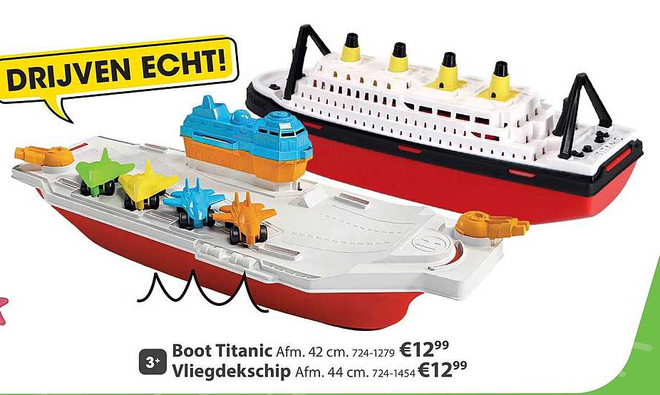Boot Titanic Afm. 42 cm. 724-1279 Vliegdeksschip Afm. 44 cm. 724-1454
