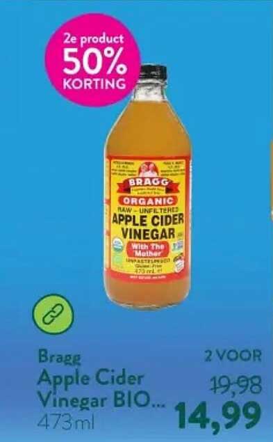 Bragg Apple Cider Vinegar BIO... 473ml 2e product 50% korting