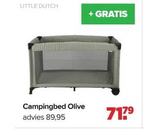 Campingbed Olive + GRATIS