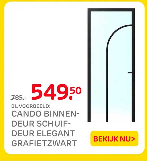 CANDO BINNEN-DEUR SCHUIF-DEUR ELEGANT GRAFIETZWART