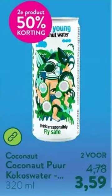 Coconut Coconut Puur Kokoswater -... 320 ml 2e product 50% KORTING