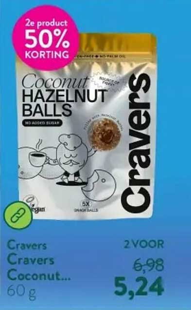 Coconut Hazelnut Balls 2e product 50% korting