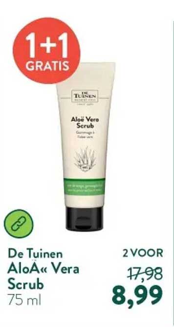 De Tuinen Aloë Vera Scrub 75 ml 1+1 GRATIS