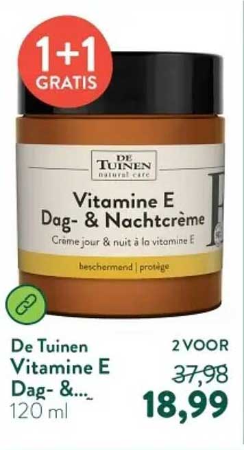 De Tuinen Vitamine E Dag- & Nachtcrème 1+1 gratis