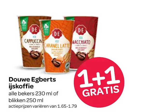 Douwe Egberts ijskoffie 1+1 GRATIS
