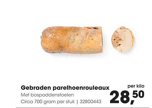 Gebraden parelhoenrouleaux