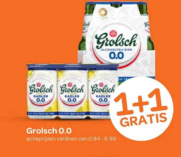 Grolsch 0.0 1+1 GRATIS