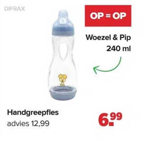 Handgreepfles Woezel & Pip 240 ml OP=OP